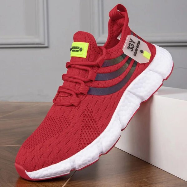 Baskets pour homme orthopédiques rouges et confortables – Image 5