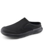 Chausson orthopédique homme noir et respirant sur fond blanc