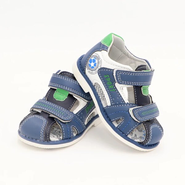 Chaussure bébé orthopédique bleue à scratchs – Image 3