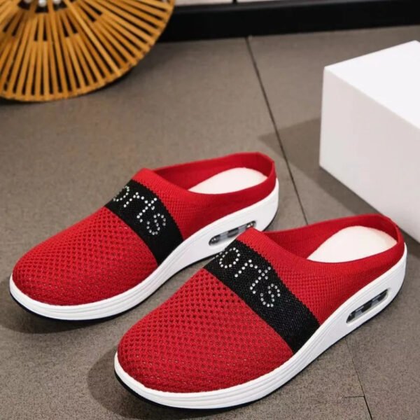 Chaussure orthopedique pour femme rouge et décontractée – Image 2