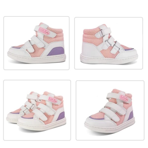 Chaussure orthopédique fillette à scratchs en cuir – Image 2