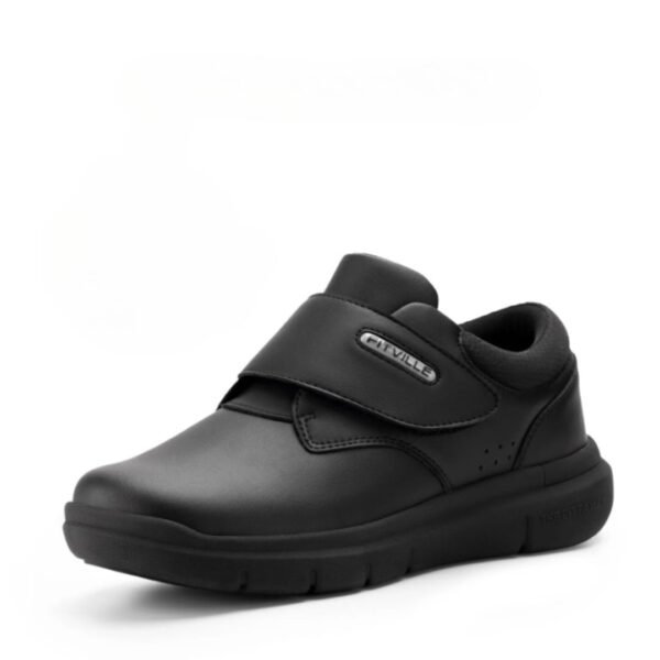 Chaussure orthopédique homme moderne et noire à scratch – Image 2