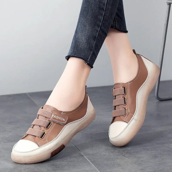 Chaussure orthopédique scratch en cuir fendu – Image 3