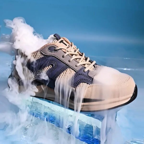 Chaussure sécurité orthopédique beige à lacets – Image 2