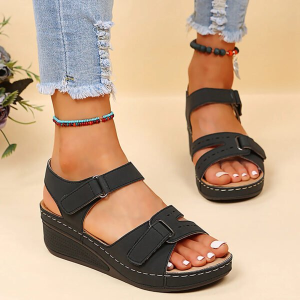 Chaussures orthopédiques femme été à semelle compensée – Image 2