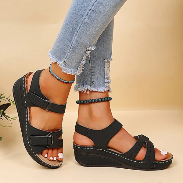 Chaussures orthopédiques femme été à semelle compensée – Image 3