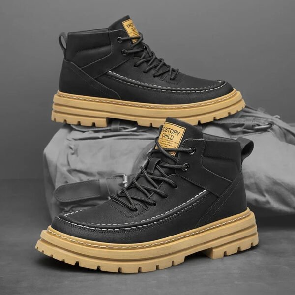Chaussures orthopédiques montantes en cuir avec talon