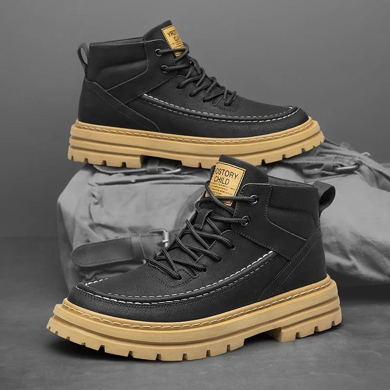 Chaussures orthopédiques montantes en cuir avec talon