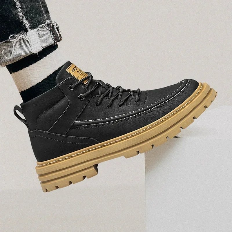 Chaussures orthopédiques montantes en cuir avec talon