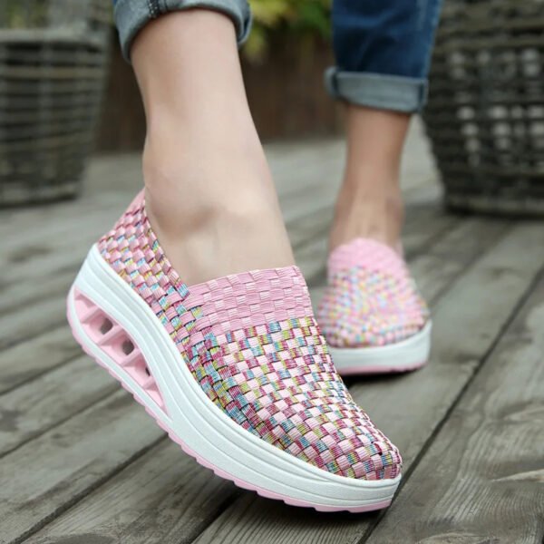 Chaussures personnes âgées compensées et tissées – Image 2