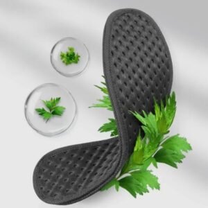 Lot de 2 semelles en carbone noires et respirantes sur fond gris