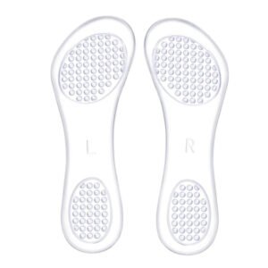 Lot de 2 semelles orthopédiques en silicone antidérapantes sur fond blanc