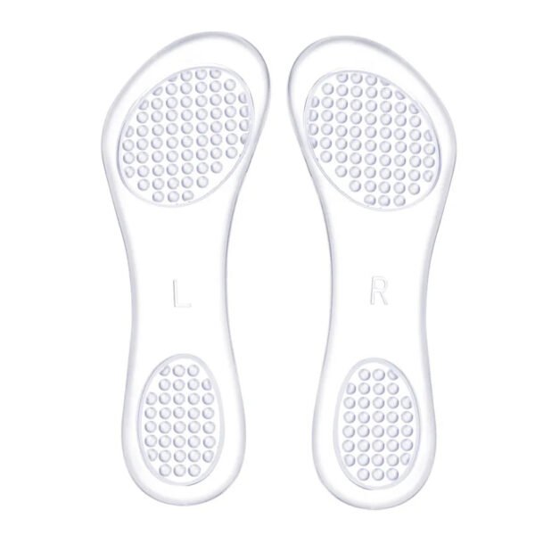 Lot de 2 semelles orthopédiques en silicone antidérapantes sur fond blanc