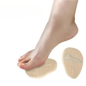 Lot de 2 semelles orthopédiques en silicone beige sur fond blanc