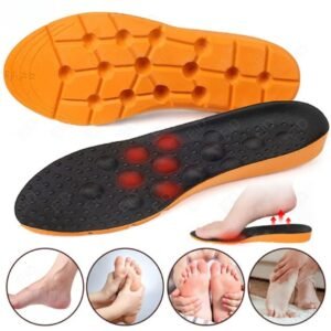 Lot de 2 semelles orthopédiques pour le sport douces et confortables sur fond blanc