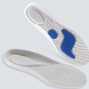 Lot de 2 semelles orthopédiques pour le sport à motifs alvéolés sur fond gris