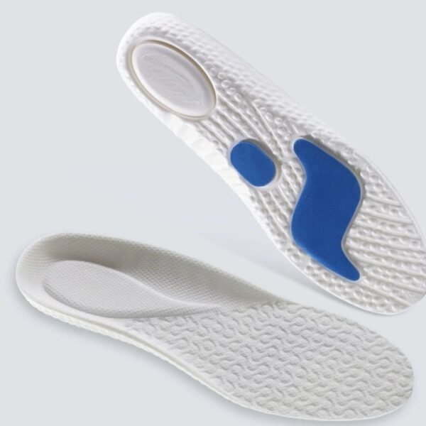 Lot de 2 semelles orthopédiques pour le sport à motifs alvéolés sur fond gris