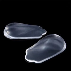 Lot de 2 talonnettes orthopédiques en gel transparentes sur fond noir