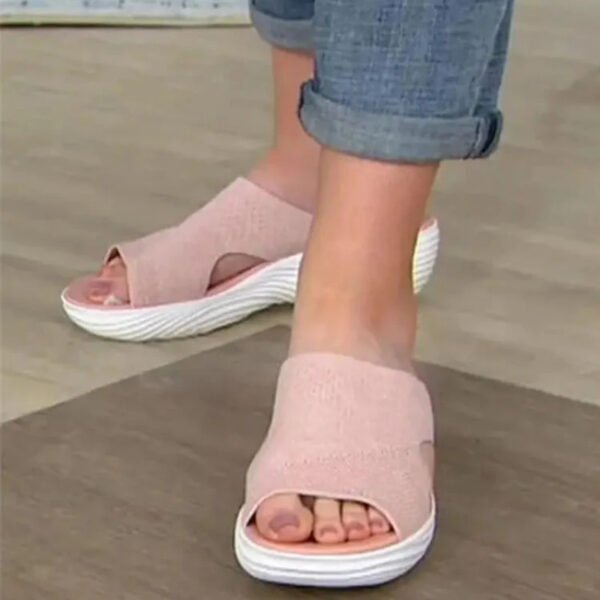 Pantoufle orthopédique femme rose et décontractée – Image 2