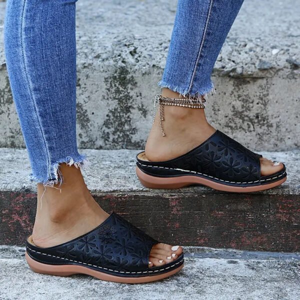Sandales orthopédiques pour femme avec motif floral – Image 2