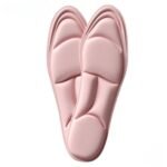 Semelle orthopédique amortissante rose en mousse sur fond blanc