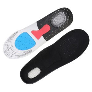 Semelle orthopédique en gel design ruche d'abeille sur fond blanc