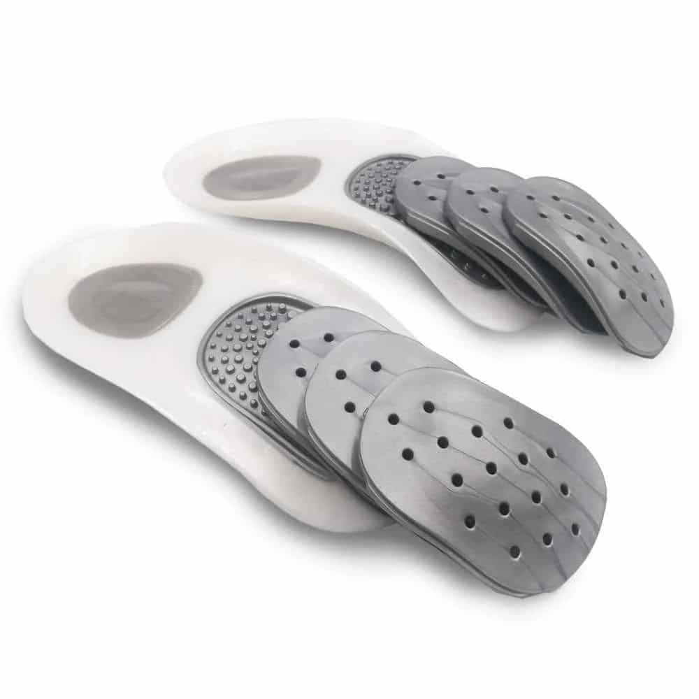 Semelles pour genou orthopédiques avec voûte interchangeable sur fond blanc