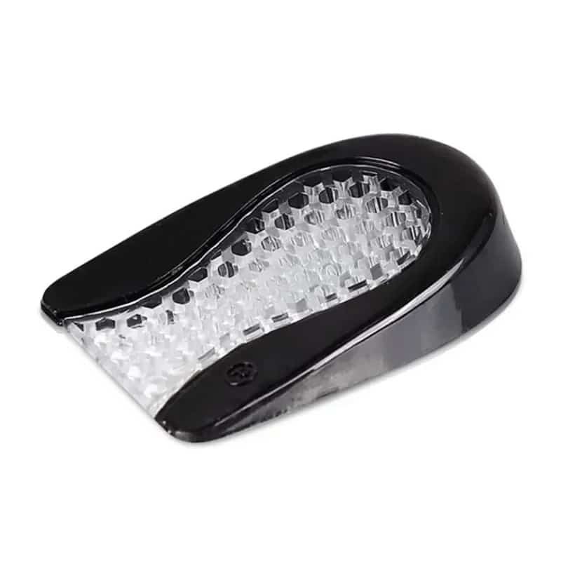 Talonnette orthopédique en gel design ruche d'abeille sur fond blanc